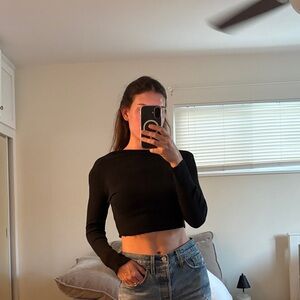 Princess Polly Black Long Sleeve Top